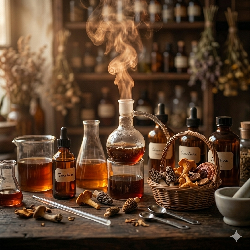 Dual-extraction tinctures in our artisan workshop